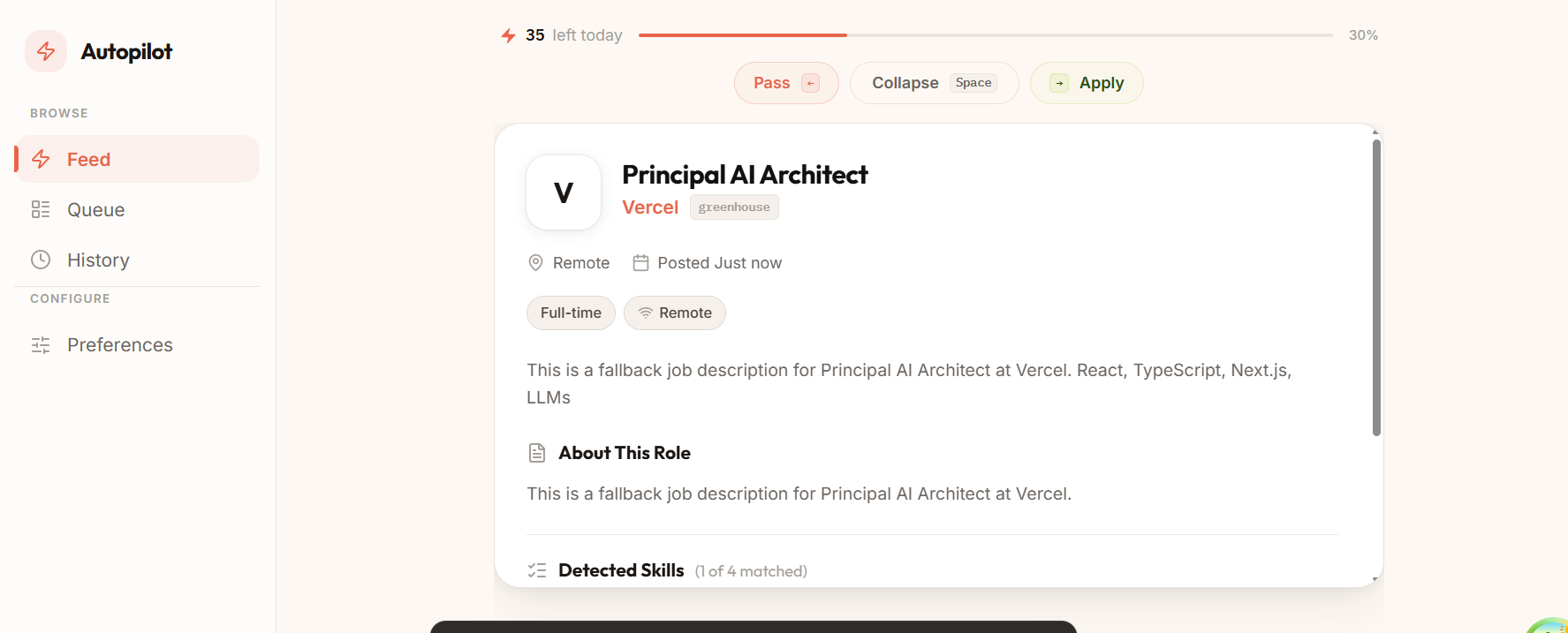 Autopilot AI job matching preview
